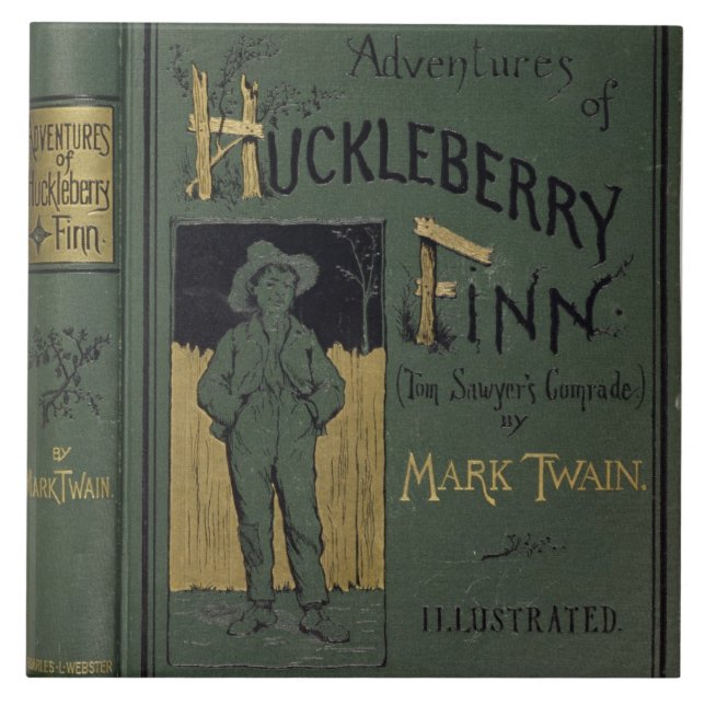 Abdeckung von "Abenteuern von Huckleberry Finn" Fliese (Vorderseite)