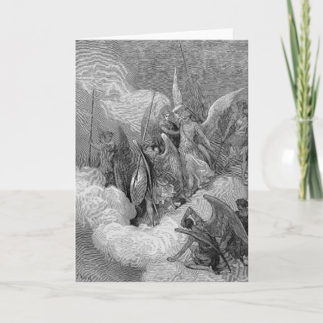 Abdiel nimmt Satan in Angriff Karte (Vorderseite)