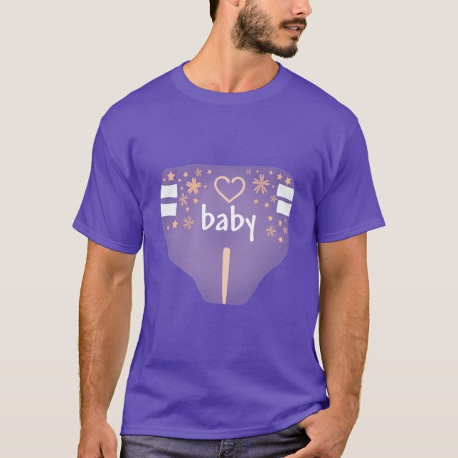 ABDL Windelfront mit hinterer Text erwachsenem T-Shirt (Vorderseite)