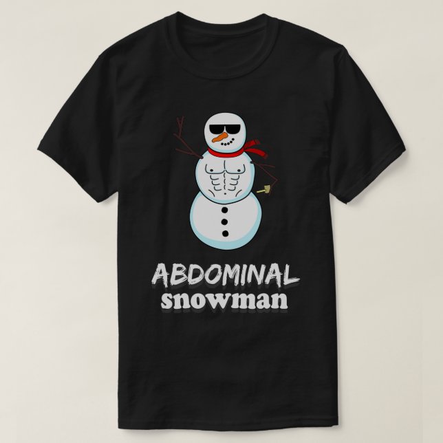 Abdominal Snowman Weihnachten Pun Funny Joke Gesch T-Shirt (Design vorne)