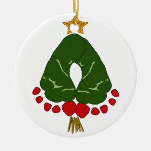 Abdruck-Baum des Babys erster Weihnachts Keramik Ornament