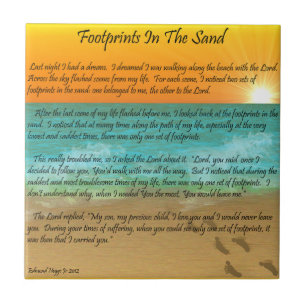 Abdrücke im Sand Fliese