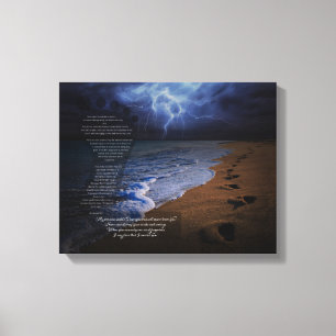 Abdrücke im Sand-Gedicht 14x11 (stürmisch) Leinwanddruck