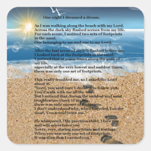 Abdrücke im Sand Quadratischer Aufkleber