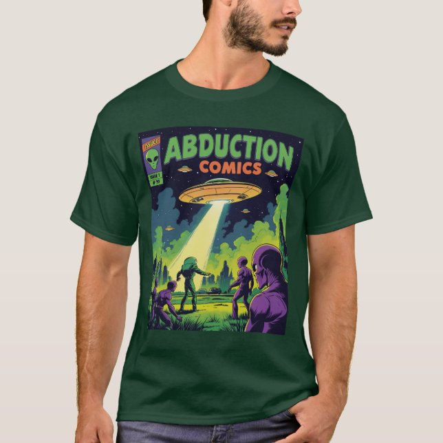 Abduktion Comic: Ein Retro-Sci-Fi-Abenteuer T-Shirt (Vorderseite)