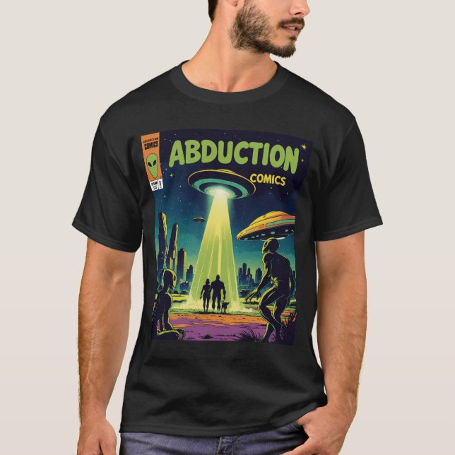 Abduktion Comic: Ein Retro-Sci-Fi-Abenteuer T-Shirt (Vorderseite)
