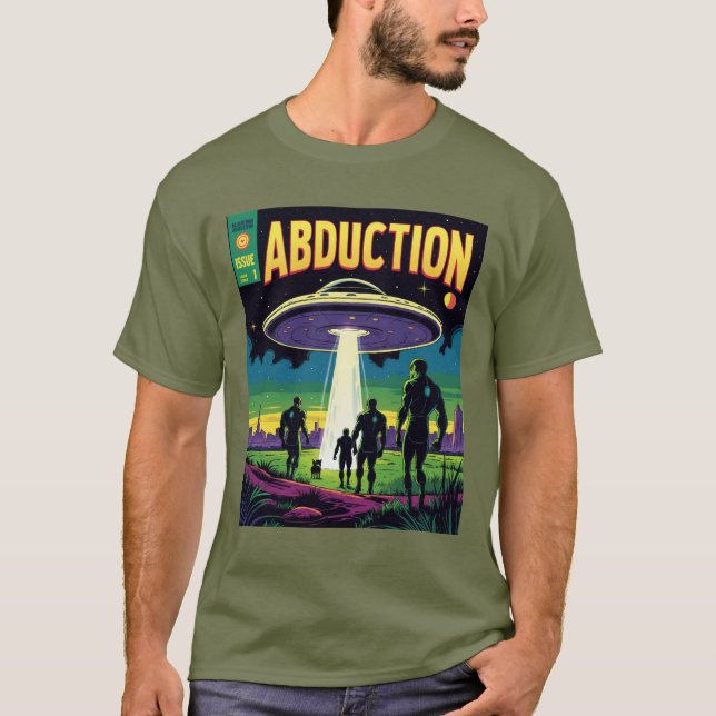 Abduktion Comic: Ein Retro-Sci-Fi-Abenteuer T-Shirt (Vorderseite)