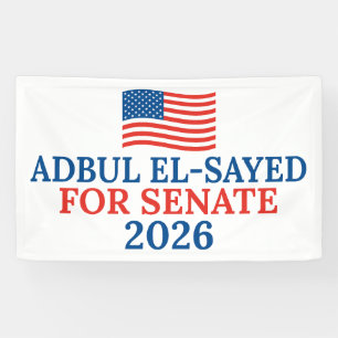 Abdul El-Sayed für den Senat 2026 Wahlparty Banner