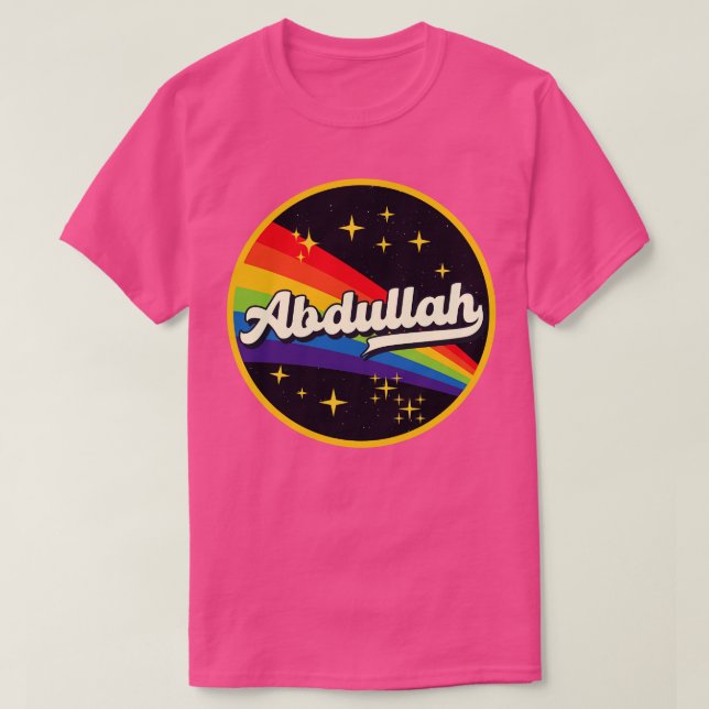 Abdullah Regenbogen im Weltraum Vintager Stil T-Shirt (Design vorne)
