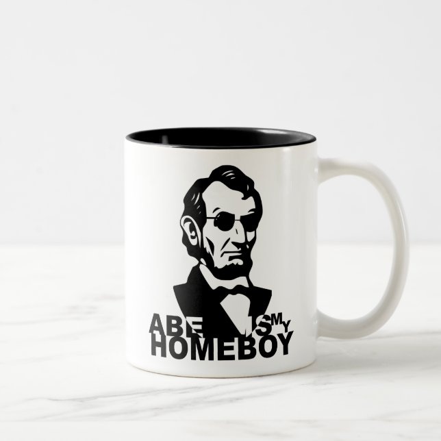 Abe ist mein Homeboy Zweifarbige Tasse (Rechts)