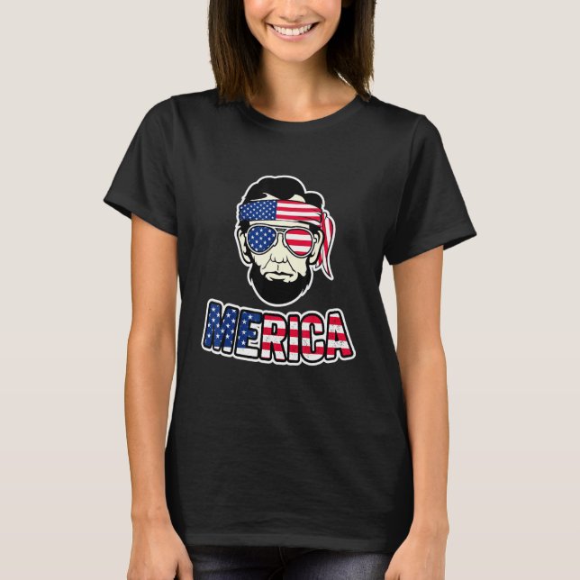 Abe Lincoln 4. Juli Merica Abraham Lincoln Ame T-Shirt (Vorderseite)