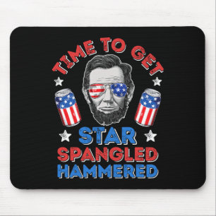 Abe Lincoln 4. Juli Zeit, um Sternenbanner zu beko Mousepad