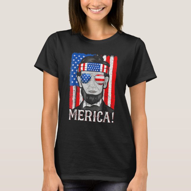 Abe Lincoln 4th Of July Fourth Of July T-Shirt (Vorderseite)