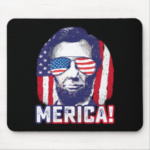 Abe Lincoln Amerika lustig 4. Juli USA patriotisch Mousepad