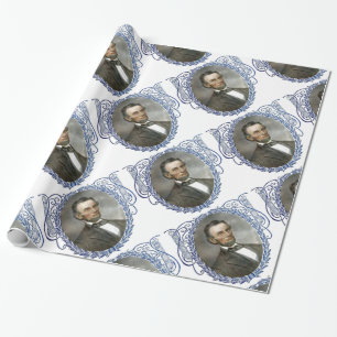 Abe Lincoln Amerikanischer Präsident Vintage-Portr Geschenkpapier