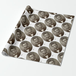 Abe Lincoln Amerikanischer Präsident Vintage-Portr Geschenkpapier