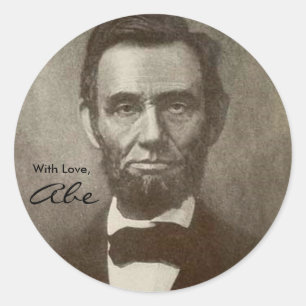 Abe Lincoln Amerikanischer Präsident Vintage-Portr Runder Aufkleber
