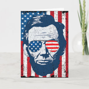 Abe Lincoln Bart Sonnenbrille Und Amerikanische Fl Karte