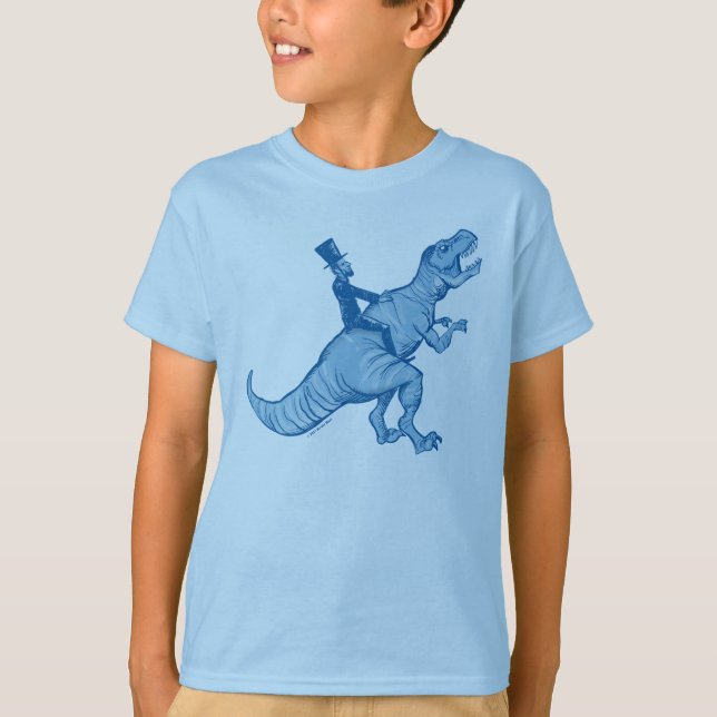 Abe Lincoln, das ein T-Rex reitet, scherzt T - T-Shirt (Vorderseite)