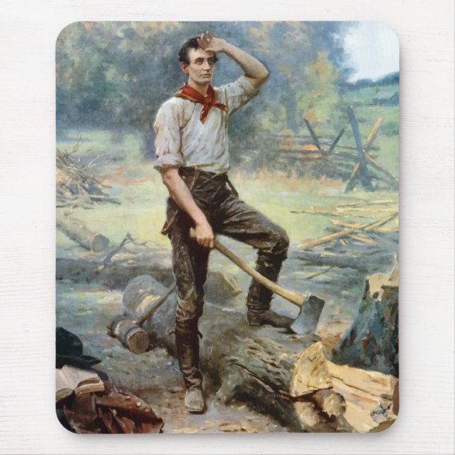 Abe Lincoln -- Der Schienen-Teiler Mousepad (Vorne)