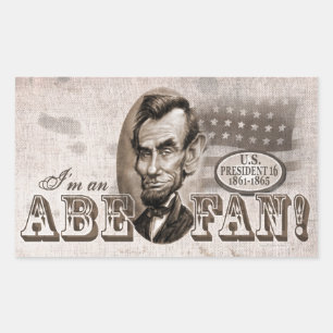 Abe Lincoln Fan Rechteckiger Aufkleber