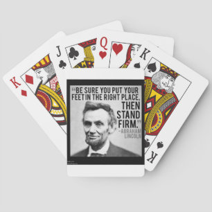 Abe Lincoln & "Fest Stehen" Zitat Spielkarten