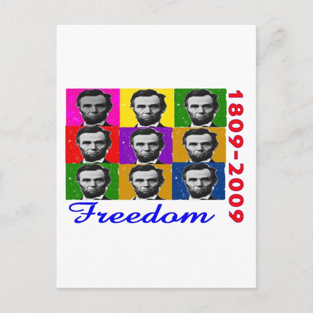 Abe Lincoln FREEDOM 1809 2009 Einzigartige Geschen Postkarte (Vorderseite)