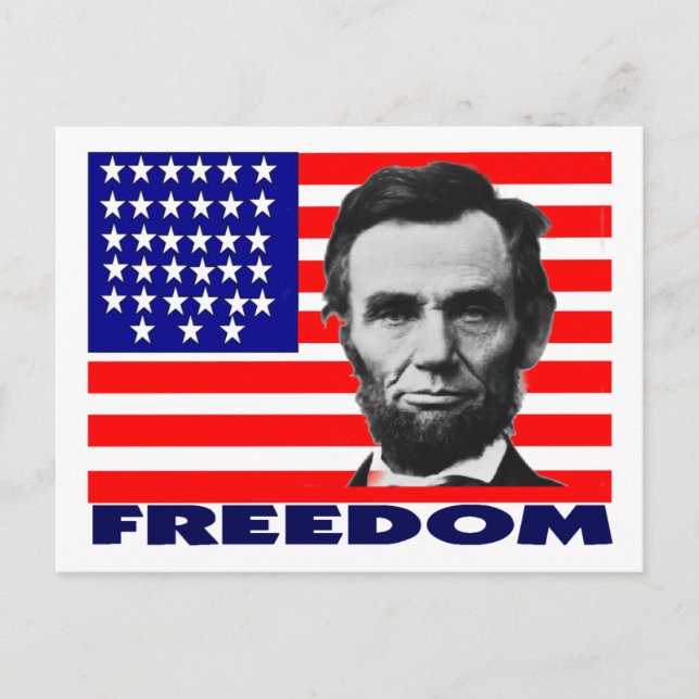 Abe Lincoln "Freedom" Flag Kunstgeschenke - Einzig Postkarte (Vorderseite)