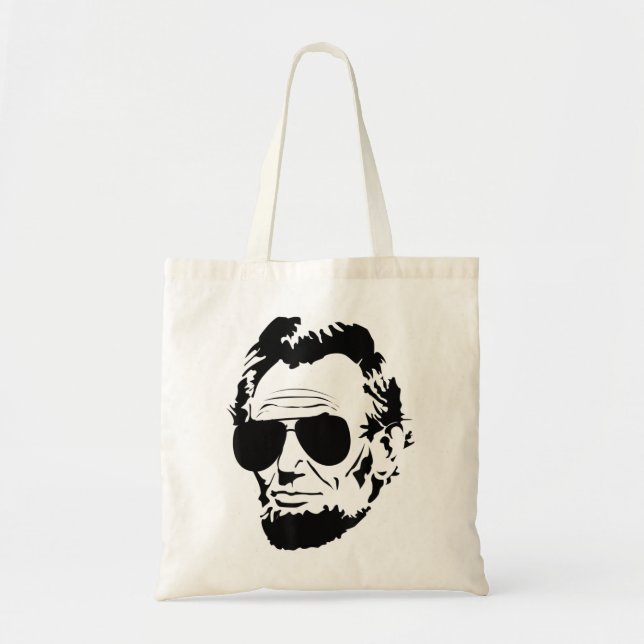 Abe Lincoln Funny Abraham Lincoln Portrait mit Su Tragetasche (Vorne)