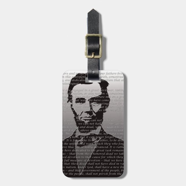 Abe Lincoln Gettysburg Adresse Gepäckanhänger (Vorderseite vertikal)