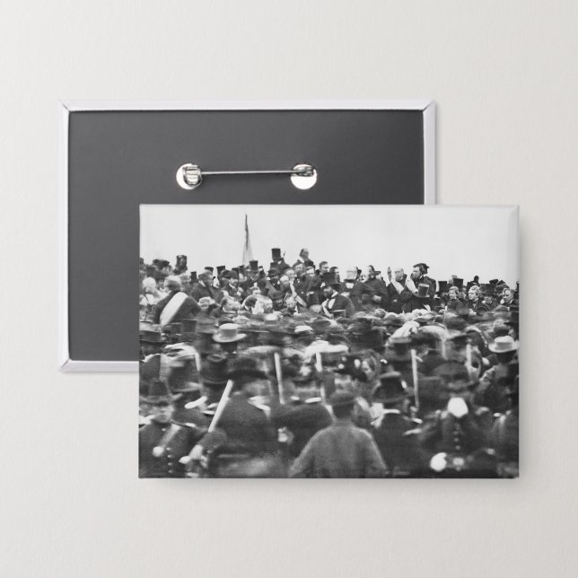 Abe Lincoln Gettysburg Rede: Ende des Zivilen Krie Button (Vorderseite/Rückseite)