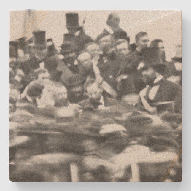 Abe Lincoln Gettysburg Rede: Ende des Zivilen Krie Steinuntersetzer (Vorderseite)