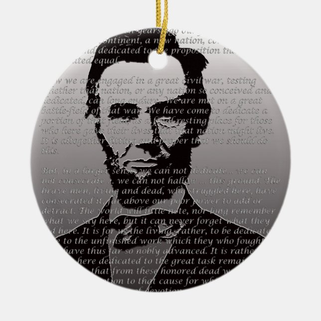 Abe Lincoln Gettysburg Rede Keramikornament (Vorne)