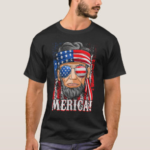 Abe Lincoln Merica American Flag 4. Juli Männer T-Shirt