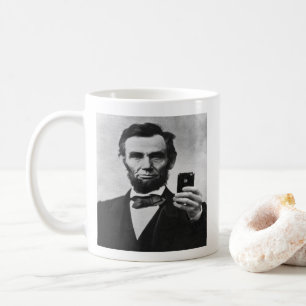 Abe Lincoln mit Handy Kaffeetasse