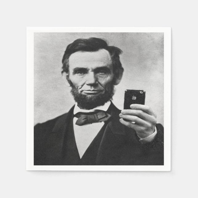 Abe Lincoln mit Handy Serviette (Vorderseite)