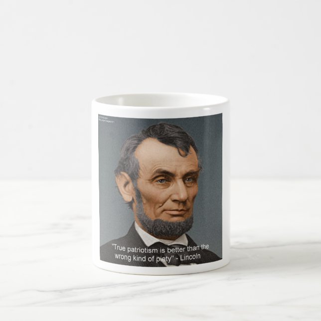 Abe Lincoln & Patriotic Zitat Kaffeetasse (Mittel)