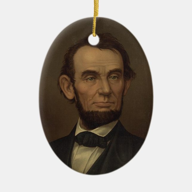 Abe Lincoln Porträt-Verzierung Keramik Ornament (Vorne)