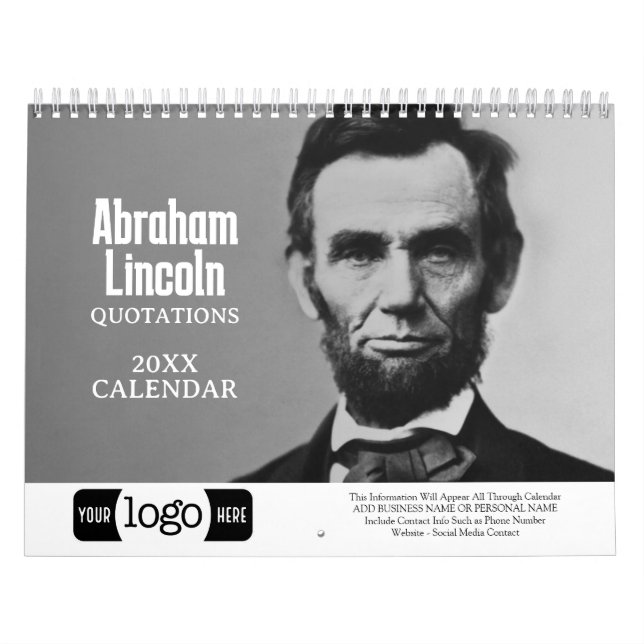 Abe Lincoln Quotes - Werbung für Firmenlogos Kalender