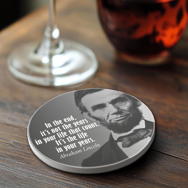 Abe Lincoln Quoton zum Leben Sandstein Untersetzer (Abraham Lincoln Quote Coaster)
