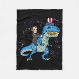 Abe Lincoln Reitet Ein Dinosaurier-Shirt T-rex 4.  Fleecedecke