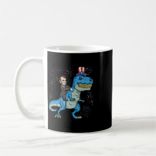 Abe Lincoln Reitet Ein Dinosaurier-Shirt T-rex 4.  Kaffeetasse