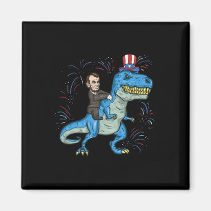 Abe Lincoln Reitet Ein Dinosaurier-Shirt T-rex 4. Magnet