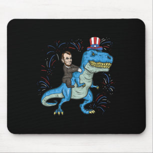 Abe Lincoln Reitet Ein Dinosaurier-Shirt T-rex 4. Mousepad