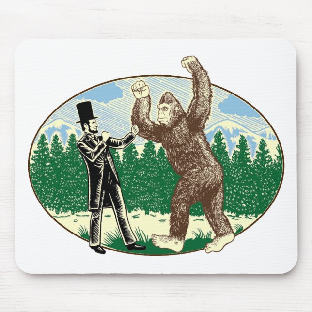 ABE LINCOLN: SASQUATCH JÄGER - lustiges Mousepad (Vorne)