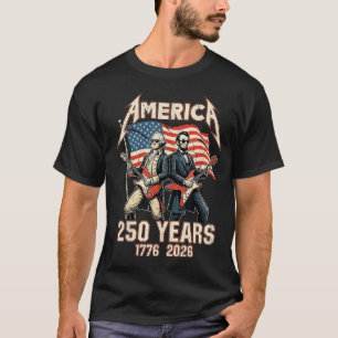 Abe Lincoln spielt Gitarre George Washington USA T-Shirt