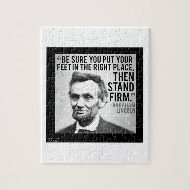 Abe Lincoln & "Stand Firm" Zitat Puzzle (Vertikal)