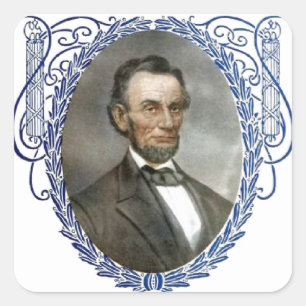 Abe Lincoln US-Präsident Vintag Portrait USA Quadratischer Aufkleber