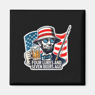 Abe Lincoln vier Köder sieben Biere her angeln Magnet