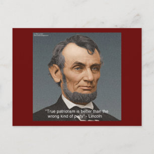 Abe Lincoln "Wahre Frömmigkeit" Zitat Postkarte